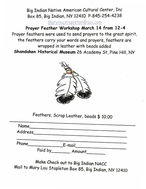 Prayer feather workshop Flyer